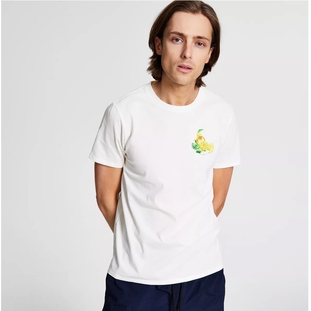New And Now This Men's citrus Graphic Crewneck Short Sleeve T-Shirt Top XXL